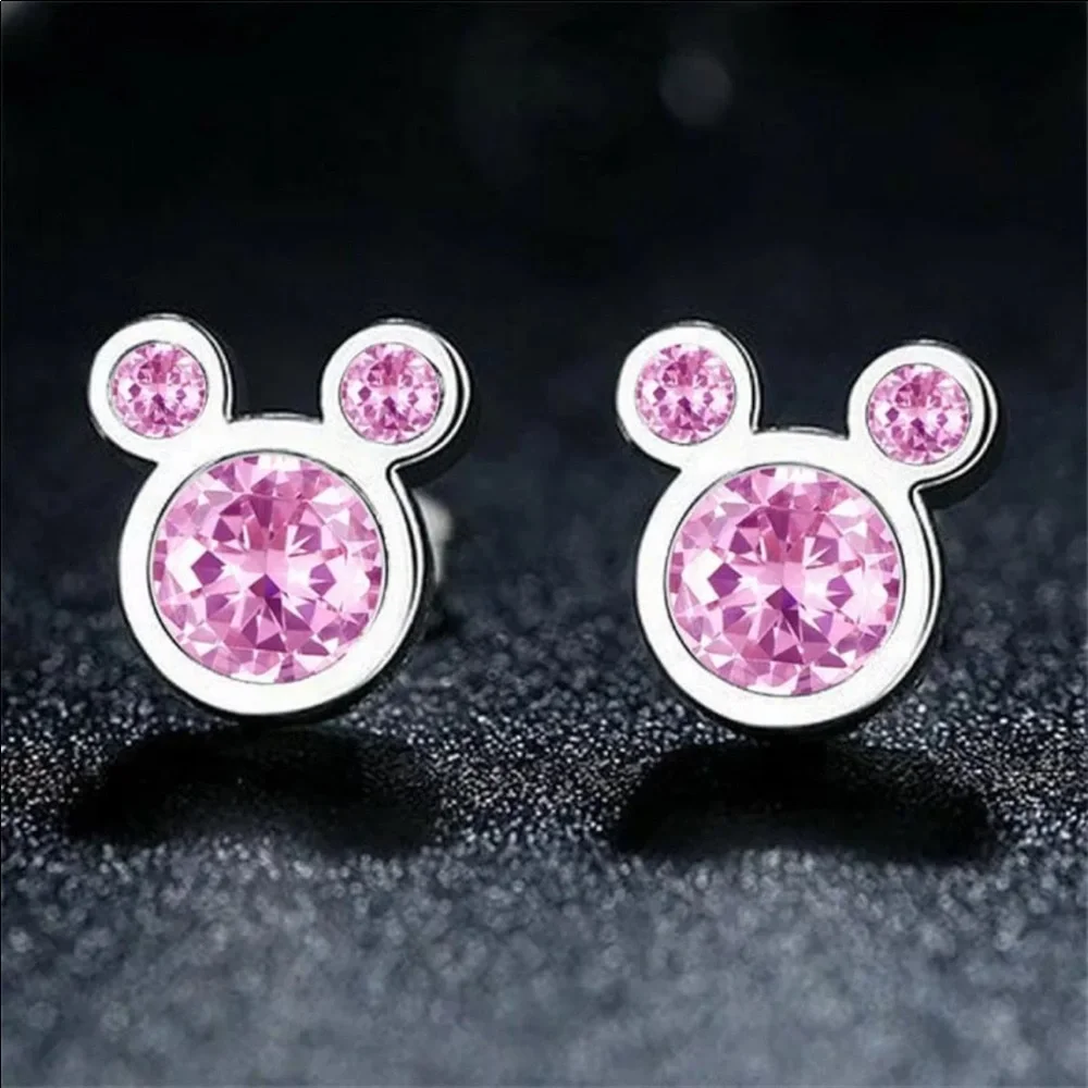 NEW Pink Minnie Mouse Necklace & Earring Set - Picture 2 of 3